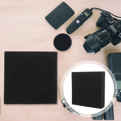 Black Foam Liner Packing Inserts For Protection And Impact Resistance displayed with camera gear