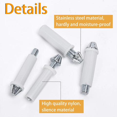 8 Pack Bi Fold Door Bottom Pivot Kit Replacement Pivot Hardware with nylon and stainless steel components displayed on white surface.