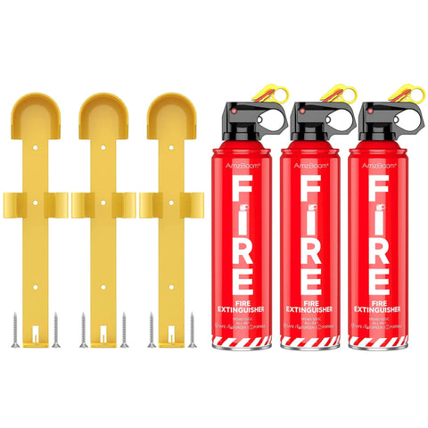 Water Based Fire Extinguisher Three Pack for Home Kitchen Car and Boat with Portable Spray and Mounting Brackets