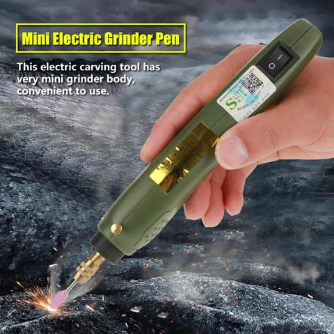 Premium Mini Electric Drill And Rotary Tool Kit With Instant Speed Change For Grinding Polishing Carving Etching Tight Precision Detail Work Solid Us Plug Badass Diy Gear, handheld mini electric grinder pen in use
