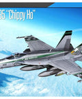 F A 18 E Super Hornet 1 72 Scale Plastic Model Kit Unpainted Assembly featuring VFA 195 Chippy Ho Navy Aircraft in flight