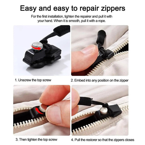 Heavy Duty Zipper Slider Replacement Kit 10 Pack Easy Zip Puller Repair For Luggage Jackets Backpacks Sleeping Bags Gear No Fuss Quick Fix Durable Sliders