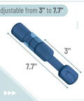 Adjustable Six Pack Dark Blue Child Safety Strap Lock with measurements from 3 to 7.7 inches