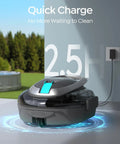 Dual Layer Filtration S2 Robotic Pool Cleaner With 90 Minute Runtime charging on patio