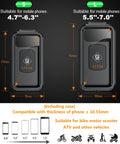 Size chart for IP66 Waterproof Bike Phone Mount With Aluminum Alloy Handlebar Base showing small and large phone compatibility.