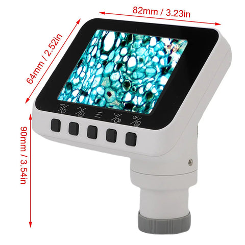 Dope WiFi Eyepiece For Telescopes And Microscopes With 2.8 Inch Display showing cellular structure