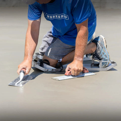 Stainless Steel Kneeboard For Concrete Work With Built In Toe Brackets And Knee Pads Contractor Grade Durable Sliders For Masonry Jobs KB230