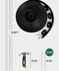 All In One Garden Edging Kit With 200 Ft Flexible 4 Inch Tall Border 180 Galvanized Steel Spikes And Hammer No Tools Needed
