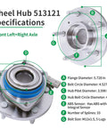 Front Wheel Hub Bearing Assembly Set Of 2 For 2000 2013 Chevy Impala, 2000 2007 Chevy Monte Carlo, specs diagram with measurements