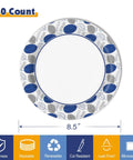 Heavy Duty 8.5 Inch Dessert Plates Bulk Pack Of 150 Count Microwave Safe Soak Proof And Cut Resistant Disposable Plates for parties