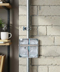 Heavy Duty Steel Wire Pulling Roller for 4 Inch Electrical Boxes One Person Operation Wire Pulling Tool installed on brick wall