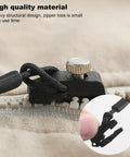 Zipper Repair Kit With Quick Fix Zipper Set Replacement Heads And Plier Seam Ripper For Coats And Jackets, close-up of zipper head.
