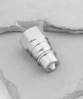 Two Pack Beefy Tractor Hydraulic Oil Quick Connectors Male Head AW32184 For John Deere 1023E 1025R 1026R 2025R 2032R 2036 Replacement Leak Free Quick Couplings silver metal connector