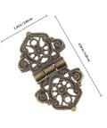 10 Piece Retro Bronze Zinc Alloy Hinges for small wood boxes and furniture, smooth opening and closing, detailed hinge design.