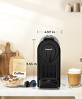 Compact Espresso Machine With 20 Bar Pump For Barista Grade Espresso One Touch Single Serve Coffee Maker on kitchen counter