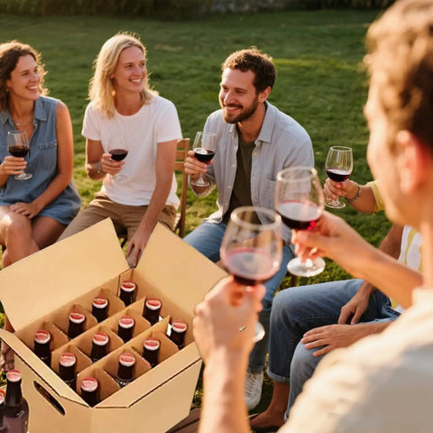 Social gathering using 3-Pack Glassware Protection Kit With 15 Corrugated Dividers In Two Sizes And 36 Foam Sleeves for packaging bottles