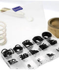 Elastic Circlip Bearing Clips Set Assorted Retaining Rings Kit With Metal Snap Rings Flat Washers visible in plastic case