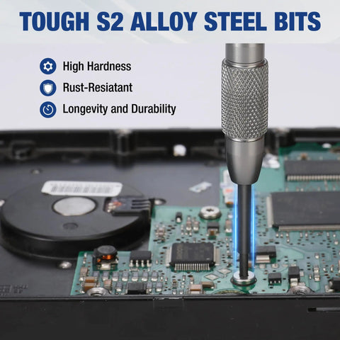 Magnetic Precision Screwdriver Set 6 Piece Mini Repair Kit with S2 Alloy Steel Bits for electronics repair