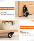 Vertical and horizontal installation of Heavy Duty 2 Inch Gate Caster Wheels on doors and furniture for versatile use.