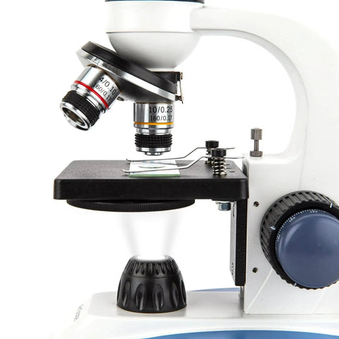 Close-up of the 360 Degree Rotating Monocular Microscope With 40X-1000X Magnification, LED Illumination, And USB 2.0 Digital Camera - Built Tough Metal Frame For Lab, Classroom, And Field Work