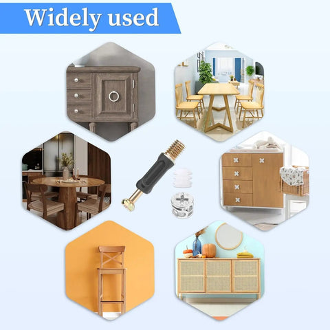 10 Piece Cam Lock Screws 35mm Cam Fitting With Dowel And Pre Inserted Nut 3 In 1 Furniture Connecting Kit for home furniture