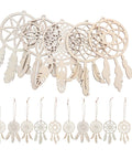 Wooden Dream Catchers DIY Kit With Hollow Design 50 Pcs Boho Style Wood Pendants for painting, crafting, and wall decor