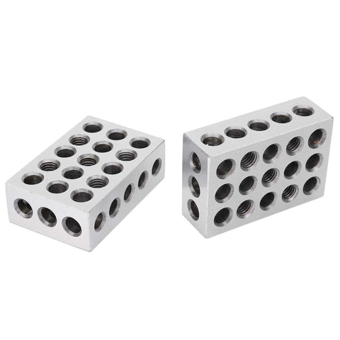 Pro Grade 1 2 3 Block Set With 23 Holes For Ultra Precision Machining Finishing Clamping And Fixturing, heavy duty tool steel, two blocks