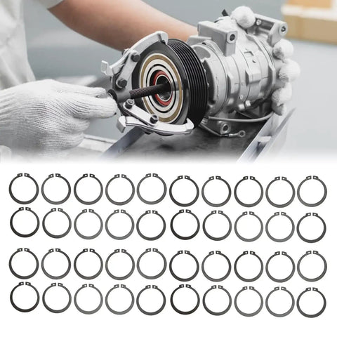 50Pcs Circlip Snap Rings Kit Pro Grade Heavy Duty C Clips For 507 AC Compressor Clutch Durable Fastening Solution