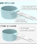 Comparison of nesting stackable measuring cups with stainless steel handles, highlighting durability and design improvements.