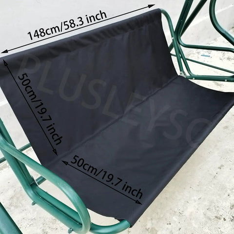 Beefed Up 900D Porch Swing Replacement Fabric For All Weather Protection UV Resistant And Waterproof Seat Cover Black shown on swing