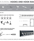 Installation guide for Black Wall Mount Key Rack With 7 Hooks For Hallway And Entry, 14 Inch Key Organizer Rail In Satin Nickel Finish