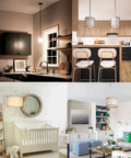 Soft White Frosted Candelabra LED Bulbs 3000K Dimmable installed in various home settings