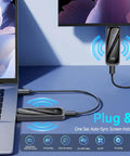 Ultra Long Range Wireless HDMI Transmitter And Receiver 4K 328 Feet Dual Band 5G And 2.4G No Wires Needed connected to laptop and monitor