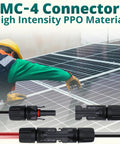 All-In-One Solar Spanner Wrench For MC4 Connectors And PV Cables with solar panel installation in progress, 1 Pair