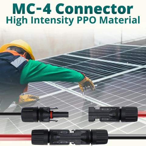 All-In-One Solar Spanner Wrench For MC4 Connectors And PV Cables with solar panel installation in progress, 1 Pair