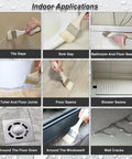 Top Shelf Invisible Liquid Waterproof Sealant Long Lasting Water Based Roof And Deck Coating Hella Tough 35 Oz Can applied on tile gaps and sinks.