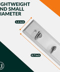 Wall Mounted Key Rack With Four Hooks, Steel And Wood Key Holder For Keys And Small Essentials in white, showing dimensions.