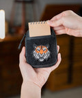 Person holding Dope EDC Pouch for Men, Pocket Organizer with tiger patch showing notebook insertion.