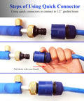 High Pressure Power Washer Wand For Garden Hose With Jet Nozzle And Fan Nozzle Hydro Jet Power Sprayer steps using quick connector