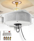 Heavy Duty Electric Chandelier Hoist Lifter Winch With Wall Switch And Remote Controller, installation view with pendant lamp.