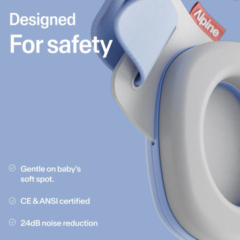 Extra Cozy Baby Ear Muffs For Smooth Airport Trips And Loud Concerts, side angle showing soft cushions and safety features.