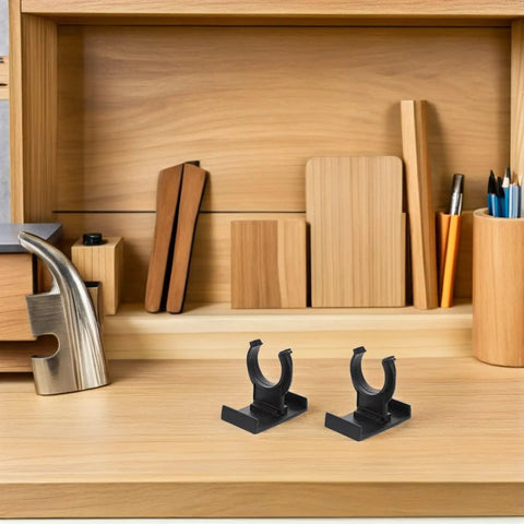 Heavy Duty Adjustable Plinth Leg Clips 12 Pack No Sweat Cabinet Leveler Hardware For Kitchen Cabinets Tables And Chairs on wooden desk.