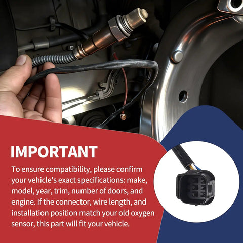 Two Pack Heated Front Oxygen O2 Sensors For Honda Accord Odyssey 3.5L V6 2008 To 2017 held in hand, showcasing connector and wiring details.
