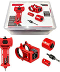 Must-Have Door Lock Installation Kit With Precision Latch Mortise Tool For Smooth DIY Home Hardware Projects And Super Easy Lock Upgrades, red plastic drill guide kit