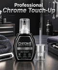 Professional Chrome Repair Pen Nails That Slick Mirror Finish Which Takes Care Of Chips Scuffs And Scratches On Bathroom Fixtures And Metal Hardware For A Legit Factory Fresh Gloss on black background.