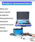 Hardcore Electromagnetic Induction Heater Kit Handheld Automotive Flameless Tool For Popping Off Rusted Nuts Bolts And Bearings With Four Heavy Duty Coils And Rugged Carry Case Zero Fuss Operation in a blue carrying case with accessories.