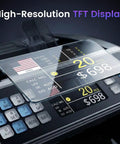 No Sweat Top Loading Digital Money Counter With Advanced Ultraviolet Infrared Anti Counterfeit Tech displaying high-resolution TFT screen.
