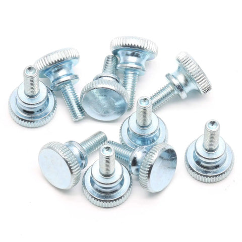 10 Pack M4 Knurled Thumb Screws Zinc Plated Flat Head Knobs Carbon Steel Rust Resistant Bolt Kit with detailed view.