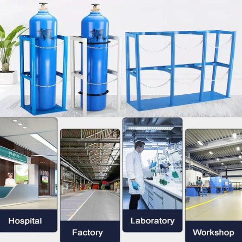 Heavy Duty Gas Cylinder Holder Stand Built Tough Steel Storage Rack For Oxygen And CO2 Tanks Ideal For Garage And Workshop