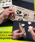 Stegosaurus 3D Puzzle Kit For Adults, Mechanical Dinosaur Model With 305 Pieces, DIY Assembly Project, hands-on wooden parts and no-glue build